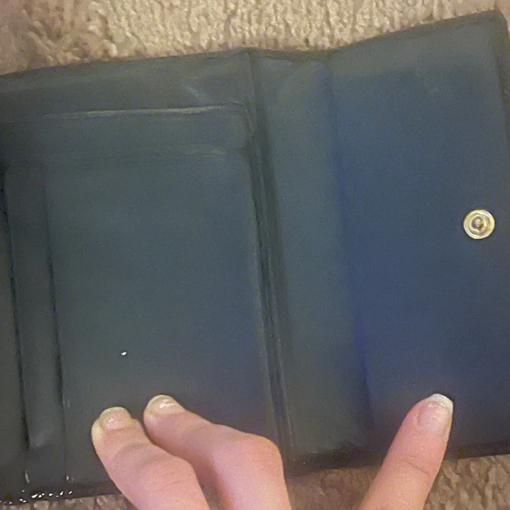 Authentic Christian Dior Beautiful Navy Blue and Beige Monogram Logo Wallet